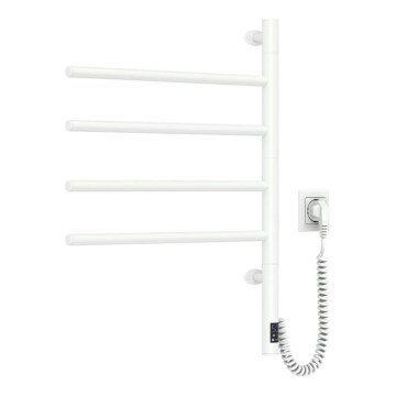 Elektrisk roterande handdukskena med termostat ARABESQUE 150W/230V 64,6 cm IP44 vit