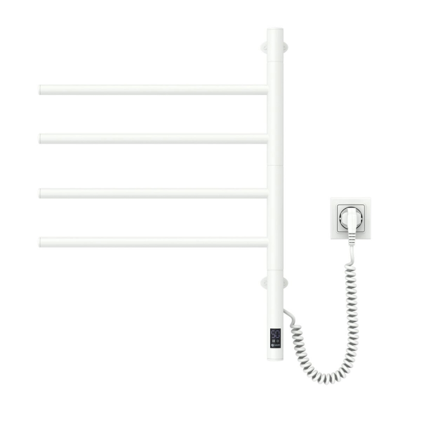Elektrisk roterande handdukskena med termostat ARABESQUE 150W/230V 64,6 cm IP44 vit