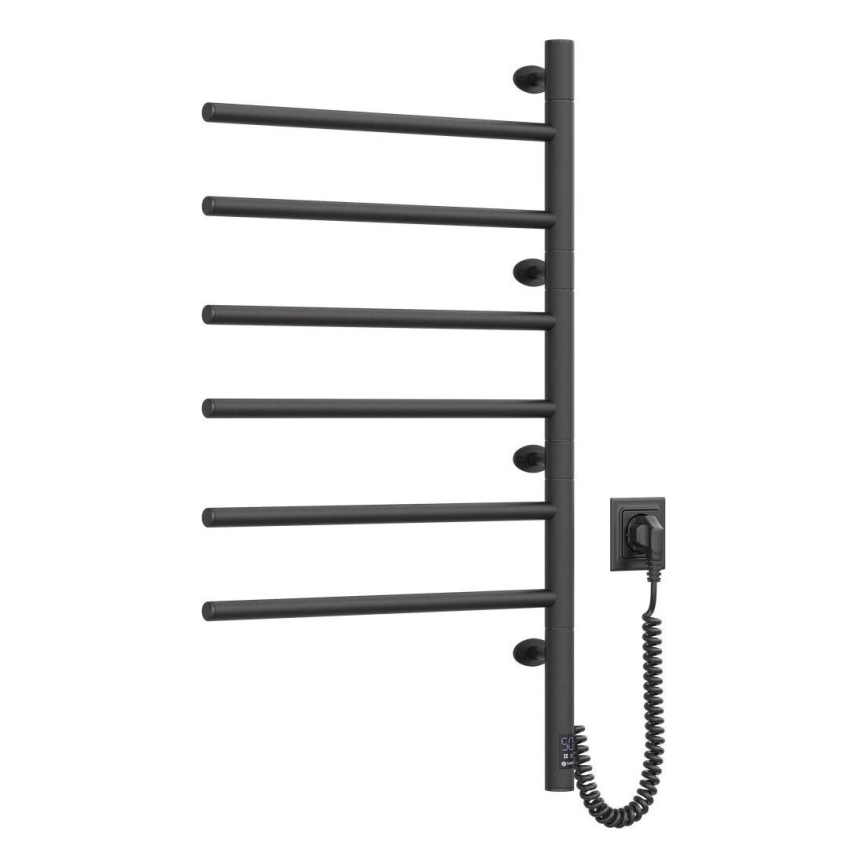Elektrisk roterande handdukskena med termostat ARABESQUE 196W/230V 81,8 cm IP44 svart