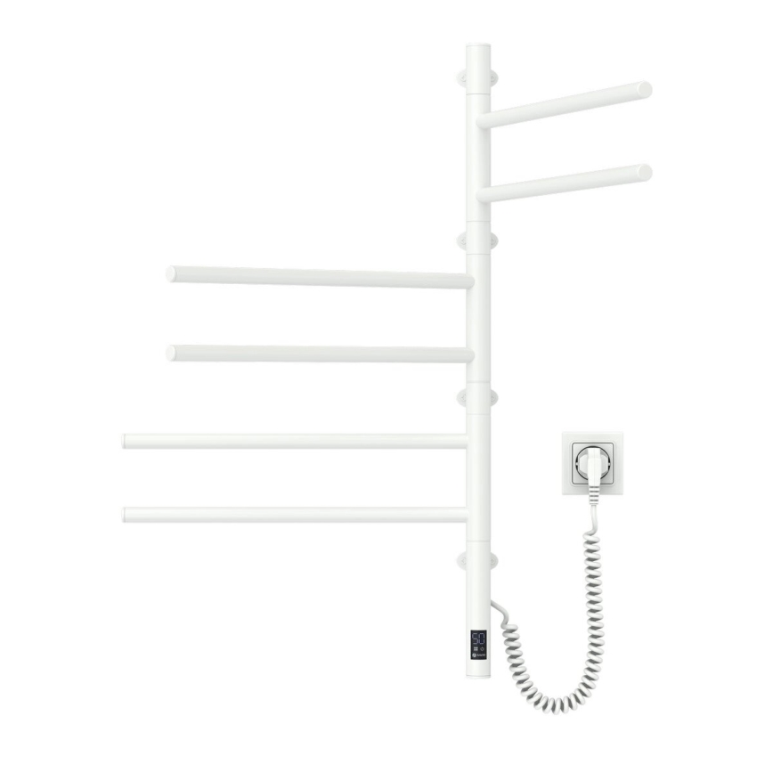 Elektrisk roterande handdukskena med termostat ARABESQUE 196W/230V 81,8 cm IP44 vit