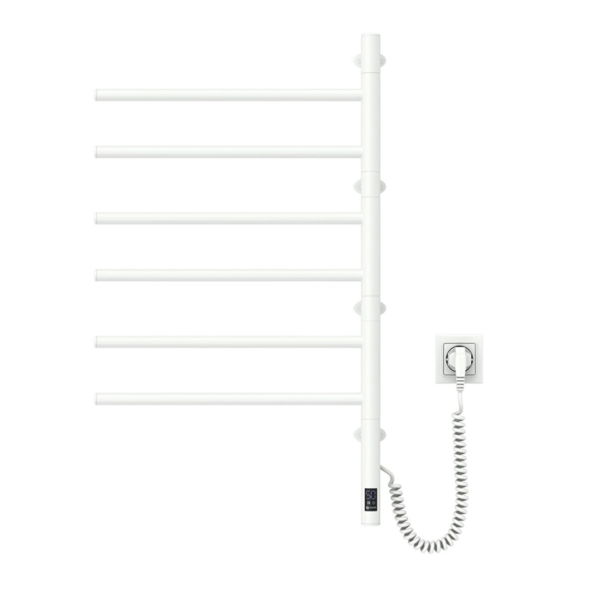 Elektrisk roterande handdukskena med termostat ARABESQUE 196W/230V 81,8 cm IP44 vit
