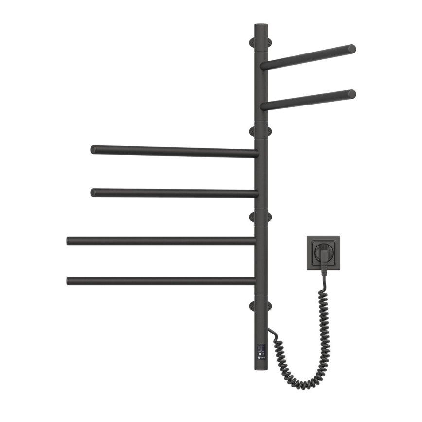Elektrisk roterande handdukskena med termostat ARABESQUE 196W/230V 81,8 cm IP44 svart