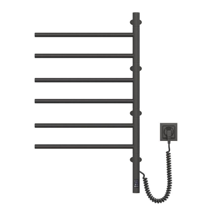 Elektrisk roterande handdukskena med termostat ARABESQUE 196W/230V 81,8 cm IP44 svart