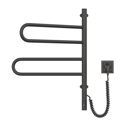 Elektrisk roterande handdukskena med termostat FOUETTE 128W/230V 64,6 cm IP44 svart