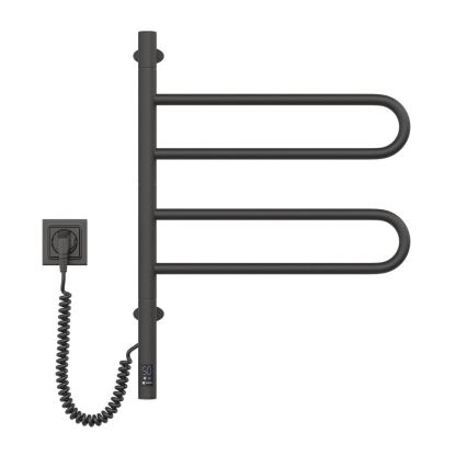 Elektrisk roterande handdukskena med termostat FOUETTE 128W/230V 64,6 cm IP44 svart