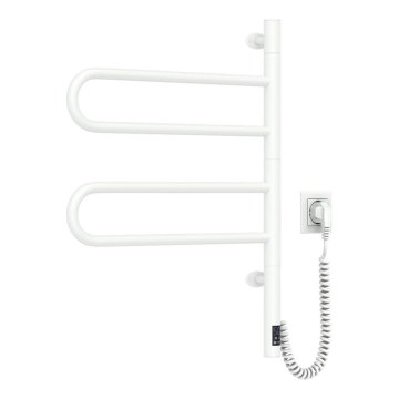 Elektrisk roterande handdukskena med termostat FOUETTE 128W/230V 64,6 cm IP44 vit