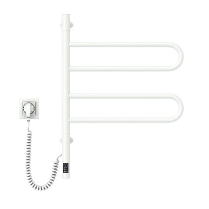 Elektrisk roterande handdukskena med termostat FOUETTE 128W/230V 64,6 cm IP44 vit