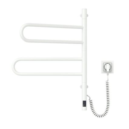 Elektrisk roterande handdukskena med termostat FOUETTE 128W/230V 64,6 cm IP44 vit