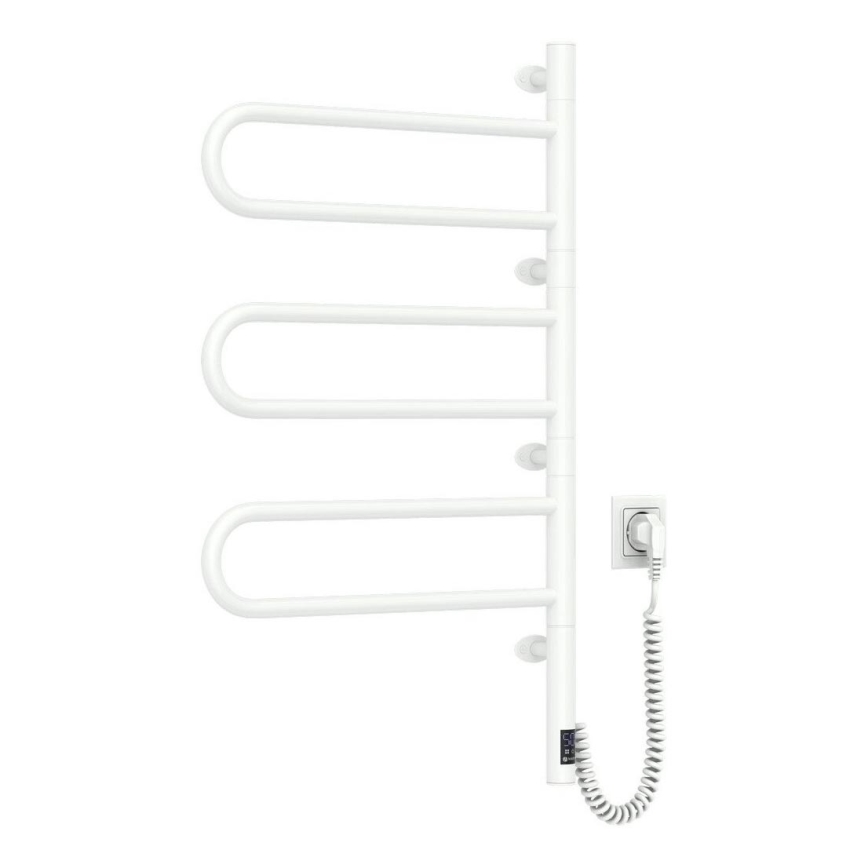 Elektrisk roterande handdukskena med termostat FOUETTE 185W/230V 81,8 cm IP44 vit