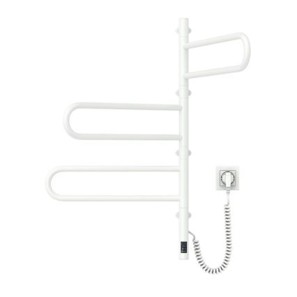 Elektrisk roterande handdukskena med termostat FOUETTE 185W/230V 81,8 cm IP44 vit