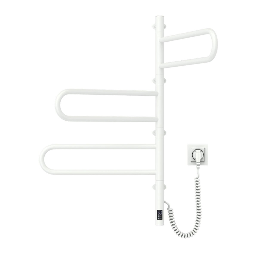 Elektrisk roterande handdukskena med termostat FOUETTE 185W/230V 81,8 cm IP44 vit