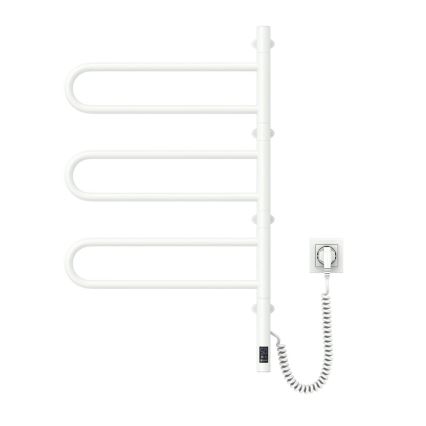 Elektrisk roterande handdukskena med termostat FOUETTE 185W/230V 81,8 cm IP44 vit