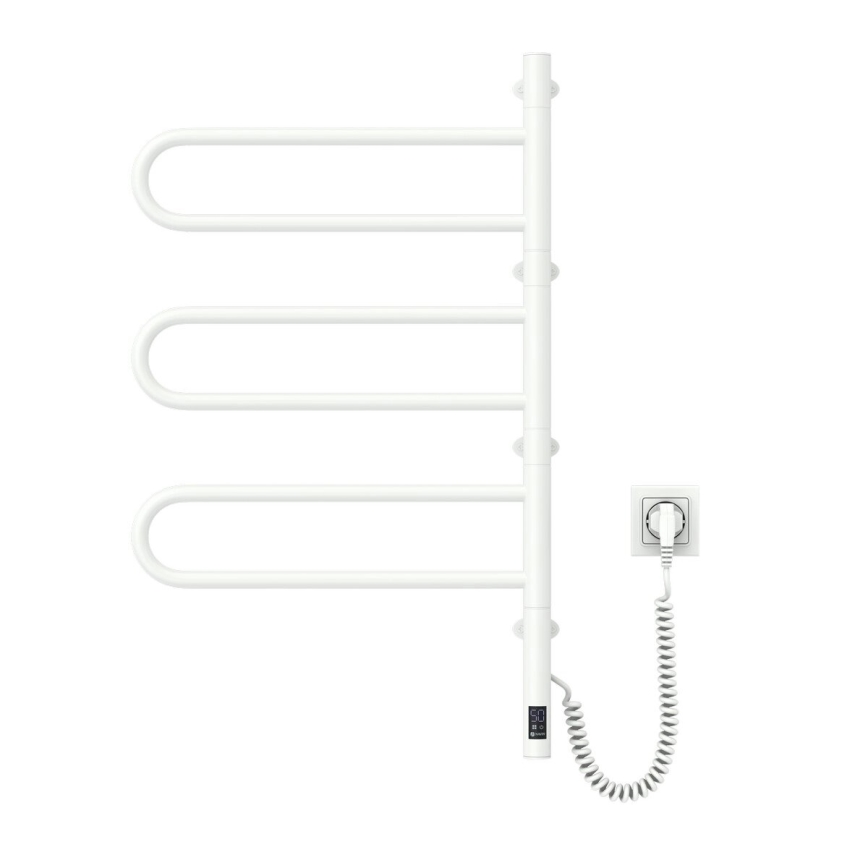 Elektrisk roterande handdukskena med termostat FOUETTE 185W/230V 81,8 cm IP44 vit