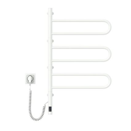 Elektrisk roterande handdukskena med termostat FOUETTE 185W/230V 81,8 cm IP44 vit