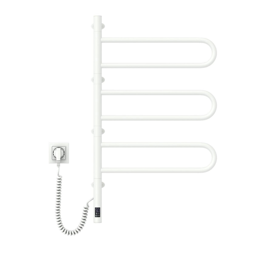 Elektrisk roterande handdukskena med termostat FOUETTE 185W/230V 81,8 cm IP44 vit