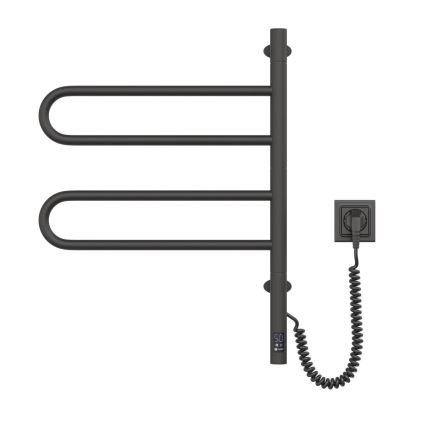 Elektrisk roterande handdukstork med termostat FOUETTE 128W/230V 64,6 cm IP44 svart