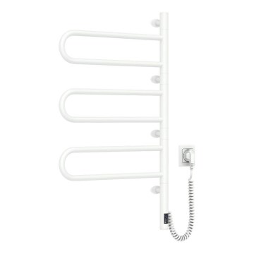 Elektrisk roterande handdukstork med termostat FOUETTE 185W/230V 81,8 cm IP44 vit