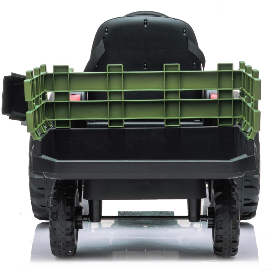 Elektrisk traktor med släpvagn 2x30W/7000 mAh svart/grön + fjärrkontroll