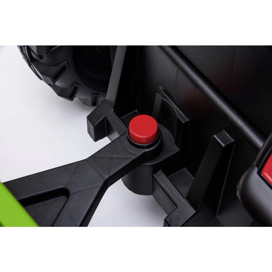 Elektrisk traktor med släpvagn 2x30W/7000 mAh svart/grön + fjärrkontroll