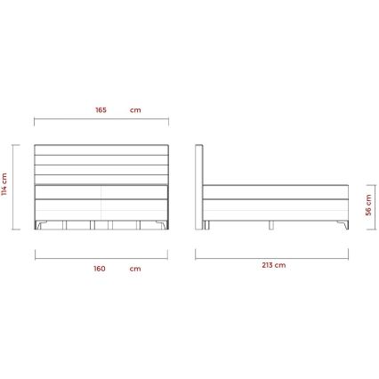 Elektriskt justerbar klädd säng med madrasser MILA 160x200 cm grå