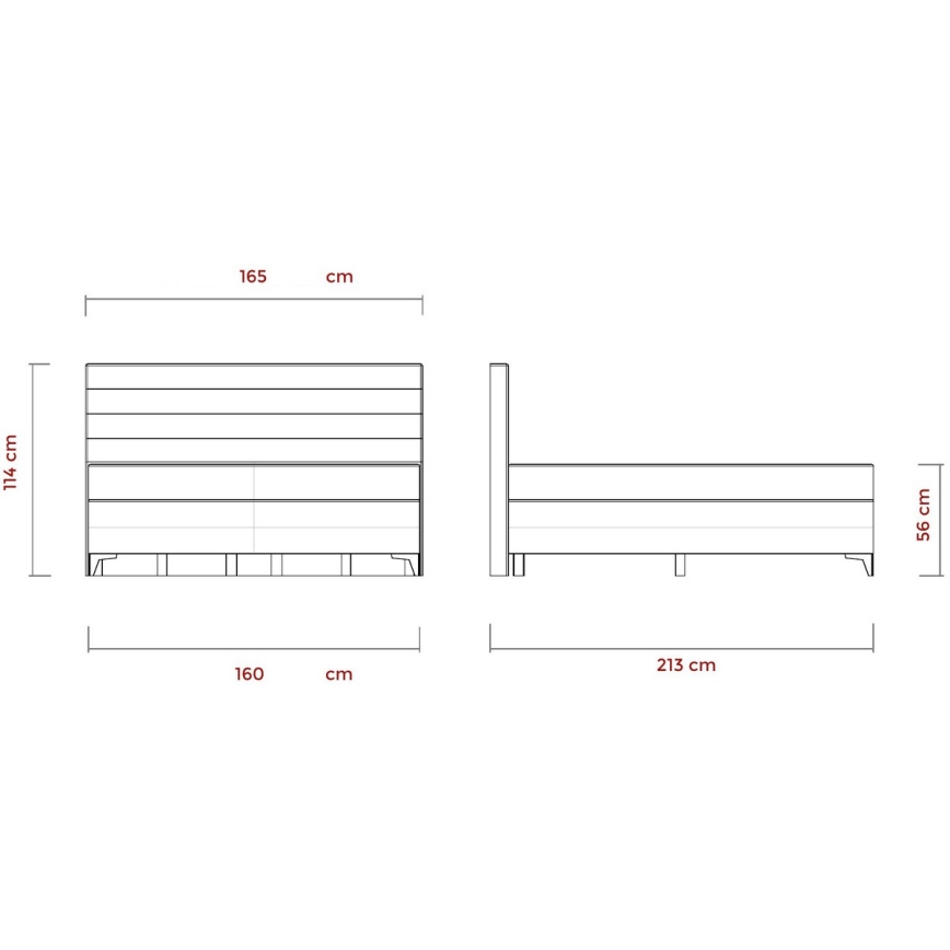 Elektriskt justerbar klädd säng med madrasser MILA 160x200 cm grå