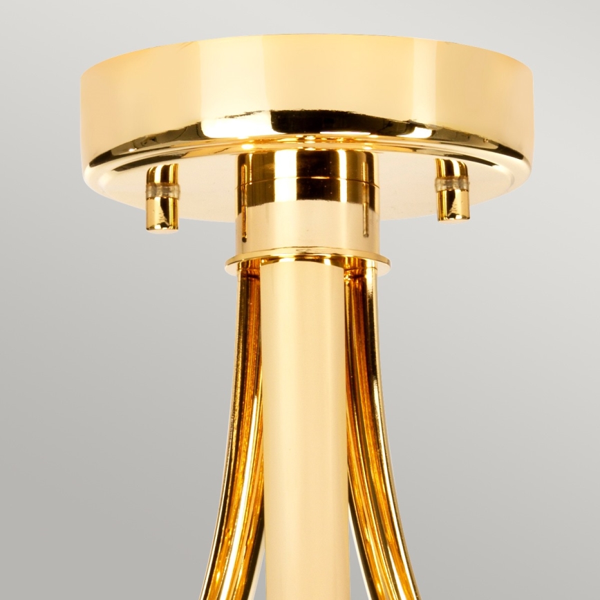 Elstead - LED Badrums ljuskrona på stång FALMOUTH 1xG9/3W/230V IP44 beige/guld