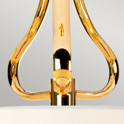 Elstead - LED Badrums ljuskrona på stång FALMOUTH 1xG9/3W/230V IP44 beige/guld