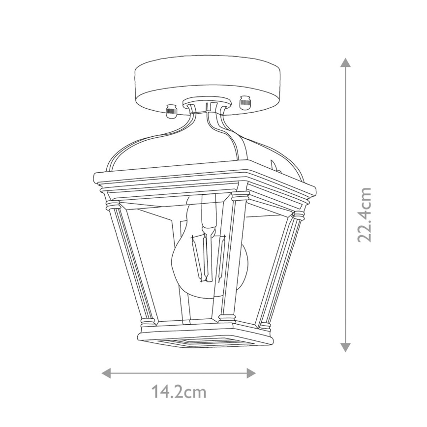 Elstead - Utomhustaklampa BAYVIEW 1xE27/60W/230V IP44 svart