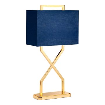 Elstead - Bordslampa CROSS 1xE27/60W/230V guld/blå