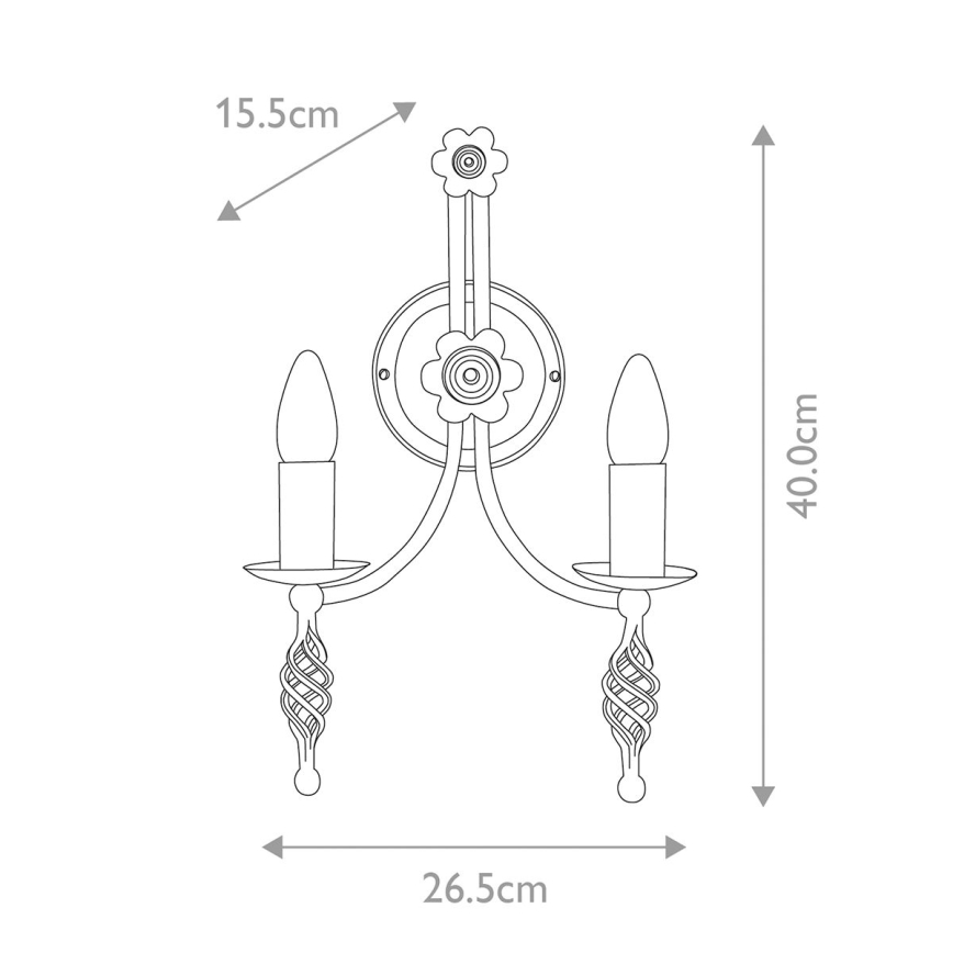 Elstead - Vägglampa BELFRY 2xE14/60W/230V