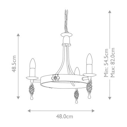 Elstead - Ljuskrona på kedja BELFRY 3xE14/60W/230V