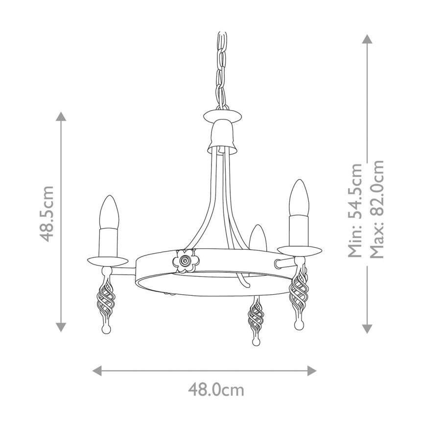 Elstead - Ljuskrona på kedja BELFRY 3xE14/60W/230V