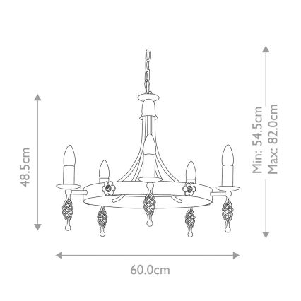 Elstead - Ljuskrona på kedja BELFRY 5xE14/60W/230V