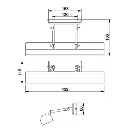 Elstead - Tavellampa CHAWTON 2xE14/40W/230V guld