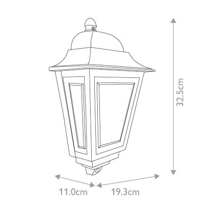 Elstead - Utomhus vägglampa DECO LANE 1xE27/60W/230V IP44 svart