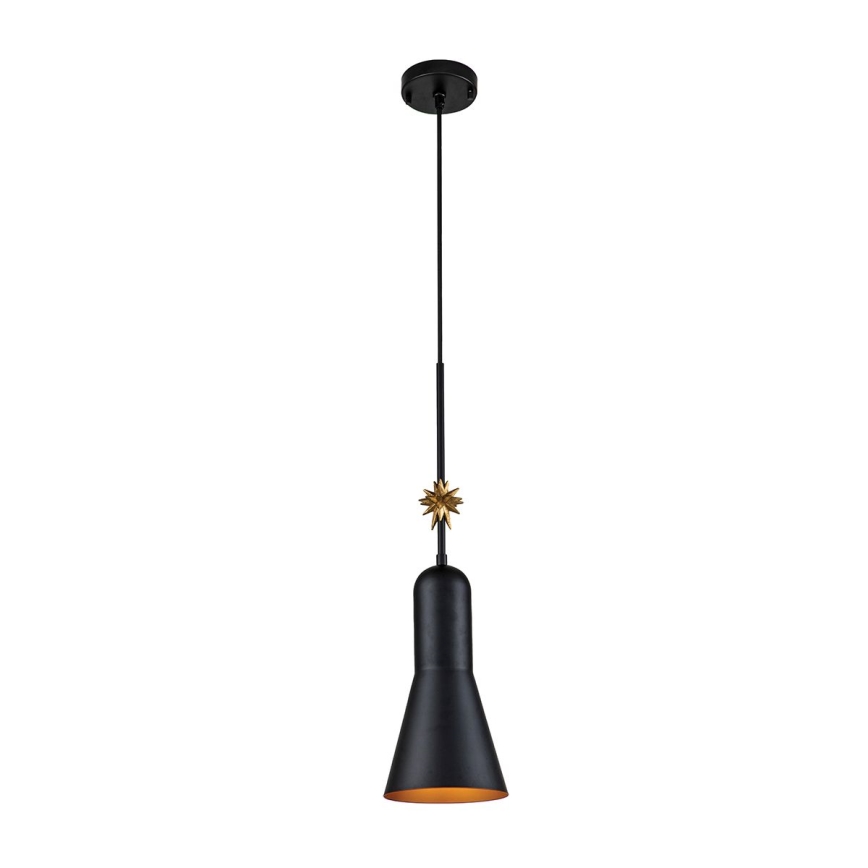 Elstead - Ljuskrona med textilsladd ETOILE 1xE27/60W/230V diameter 17,8 cm svart