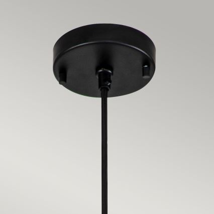 Elstead - Ljuskrona med textilsladd ETOILE 1xE27/60W/230V diameter 17,8 cm svart