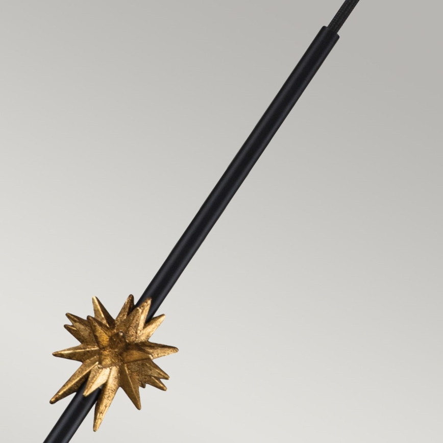 Elstead - Ljuskrona med textilsladd ETOILE 1xE27/60W/230V diameter 17,8 cm svart