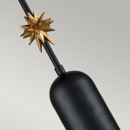 Elstead - Ljuskrona med textilsladd ETOILE 1xE27/60W/230V diameter 17,8 cm svart