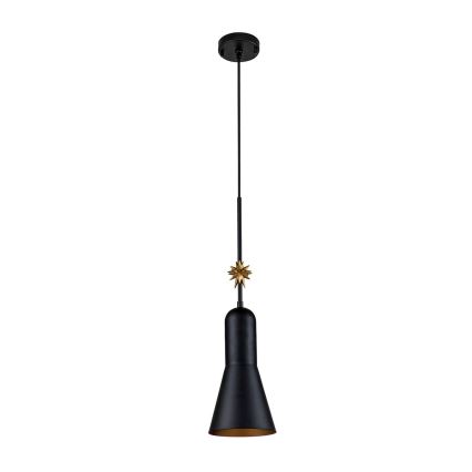 Elstead - Ljuskrona med textilsladd ETOILE 1xE27/60W/230V diameter 17,8 cm svart
