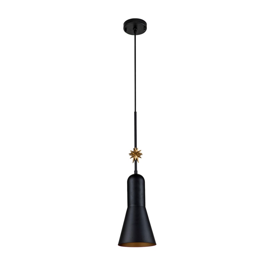 Elstead - Ljuskrona med textilsladd ETOILE 1xE27/60W/230V diameter 17,8 cm svart