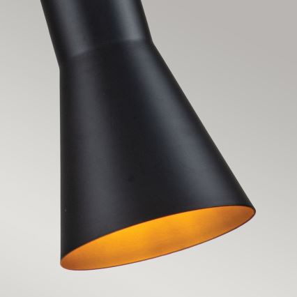 Elstead - Ljuskrona med textilsladd ETOILE 1xE27/60W/230V diameter 13,3 cm svart