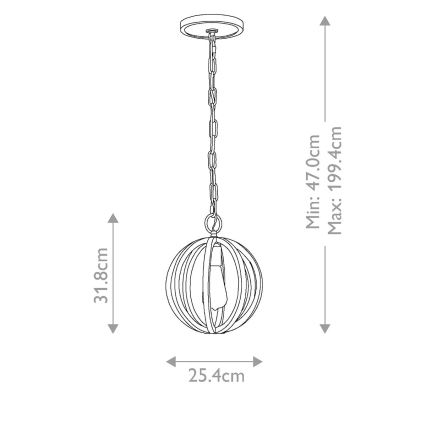 Elstead FE-ALLIER-P-WW - Takkrona på en kedja  ALLIER 1xE27/60W/230V ek