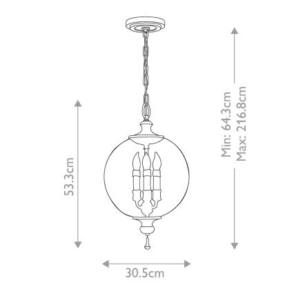 Elstead FE-ARGENTO-P - Takkrona på en kedja  ARGENTO 3xE14/60W/230V