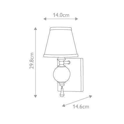 Elstead FE-ARGENTO1 - Vägglampa  ARGENTO 1xE14/60W/230V