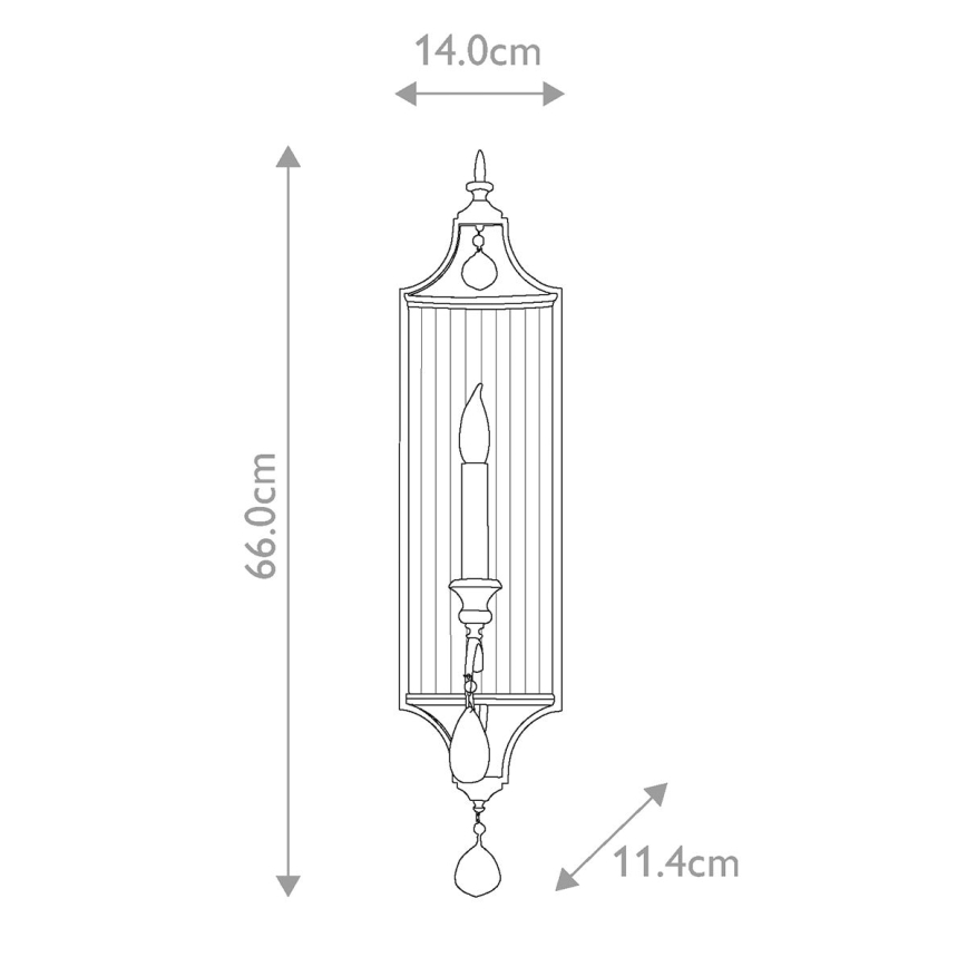 Elstead FE-GIANNA1 - Kristall vägglampa  GIANNA 1xE14/60W/230V
