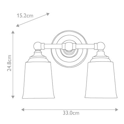 Elstead FE-HUGOLAKE2BATH - LED Badrum vägglampa  HUGOLAKE 2xG9/3W/230V IP44