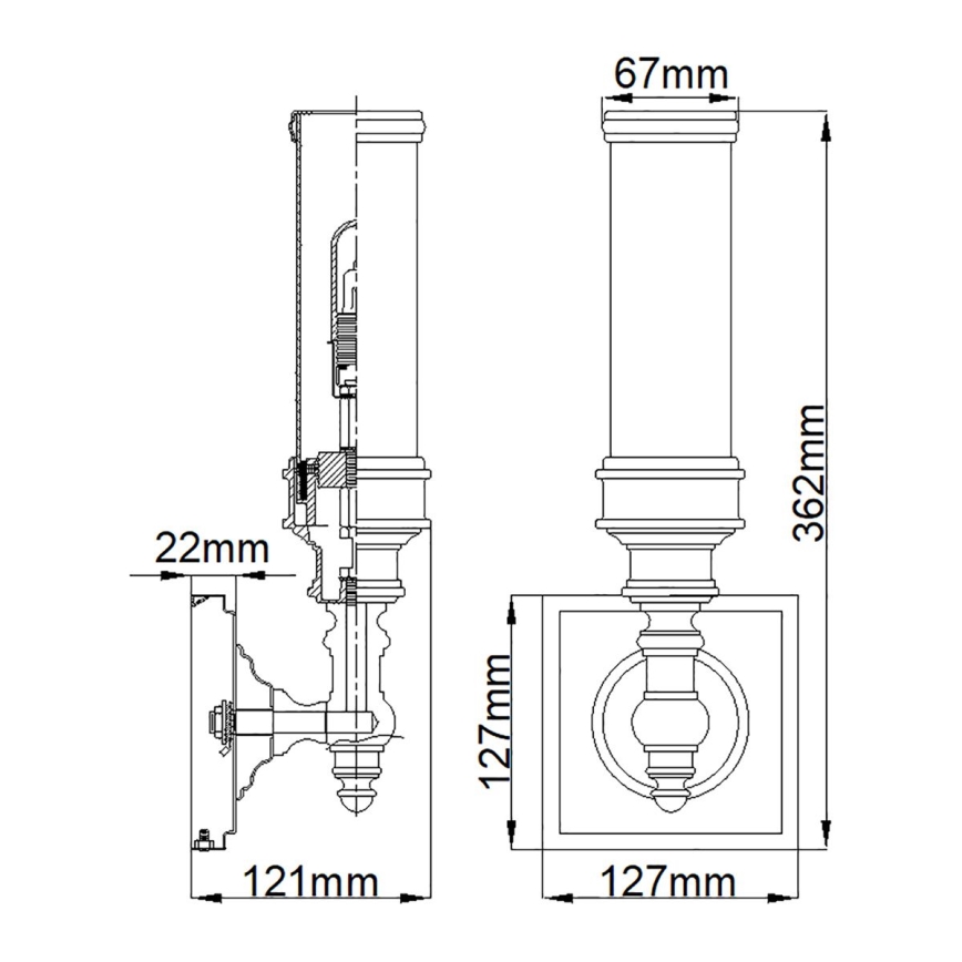 Elstead FE-PAYN-OR1-BATH - LED Badrum vägglampa  PAYNE 1xG9/3W/230V IP44