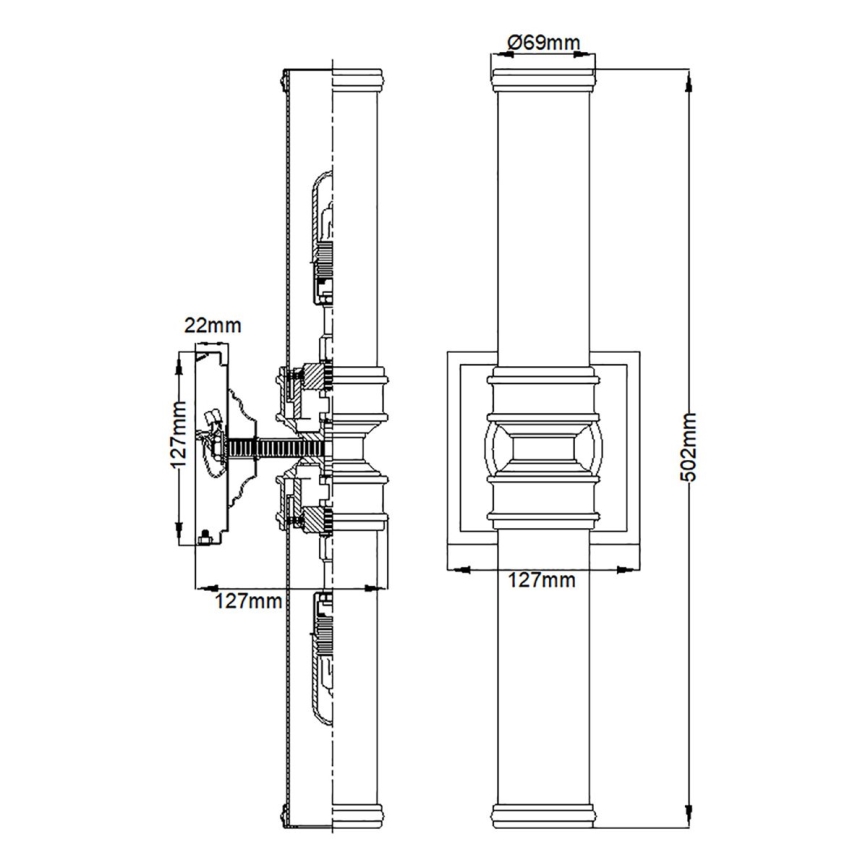 Elstead FE-PAYNE2-BATH - LED Badrum vägglampa  PAYNE 2xG9/3W/230V IP44