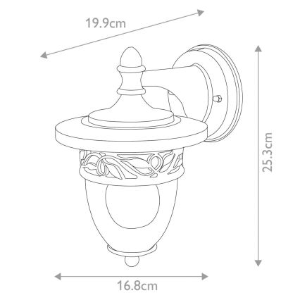 Elstead GZH-BF2 - Utomhus vägglampa  BURFORD 1xE27/60W/230V IP44